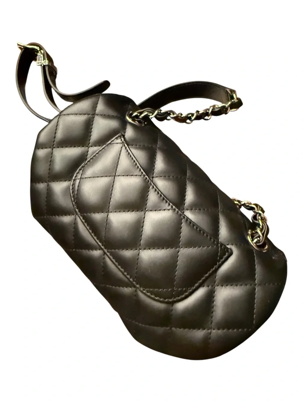 CHANEL Black Quilted Belt Bag with Gold Hardware